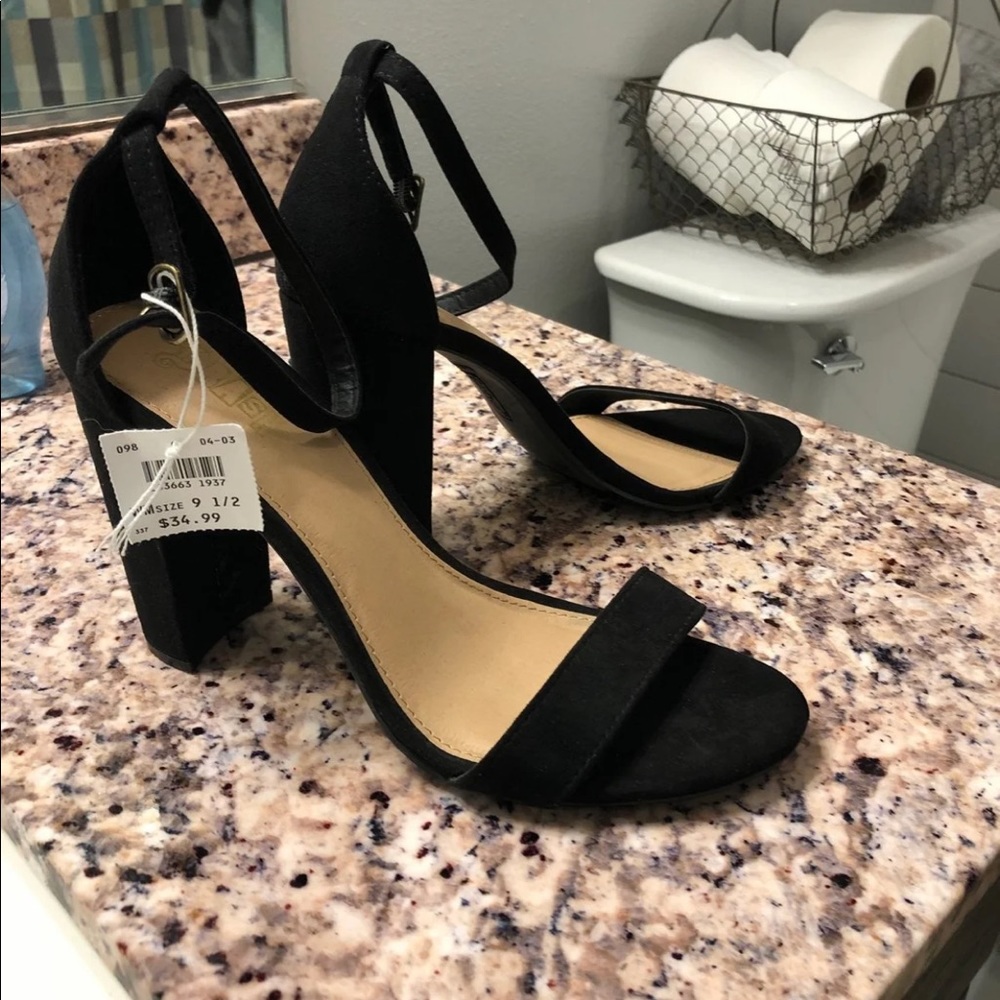 Black strappy heels